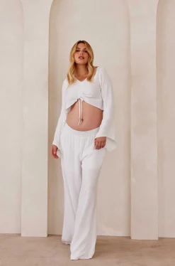 BUMPSUIT Drawstring Linen Top| Tops & Bodysuits