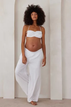 BUMPSUIT Ruched Linen Crop Top| Tops & Bodysuits