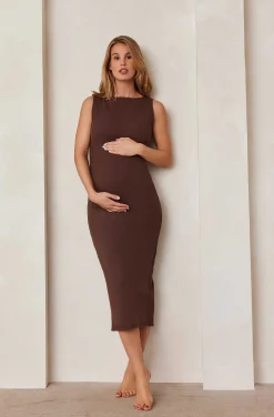 BUMPSUIT Sculpting Rib Boat Neck Midi Dress| Dresses