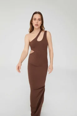 BUMPSUIT Sculpting Rib Cut Out Maxi Dress| Dresses