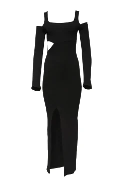 BUMPSUIT Sculpting Rib Long Sleeve Cut-Out Maxi Dress| Dresses