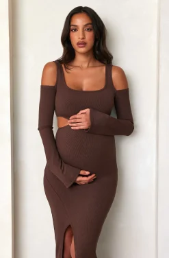 BUMPSUIT Sculpting Rib Long Sleeve Cut-Out Maxi Dress| Dresses