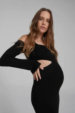 BUMPSUIT Sculpting Rib Long Sleeve Cut-Out Maxi Dress| Dresses