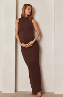 BUMPSUIT Sculpting Rib Mock Neck Maxi Dress| Dresses
