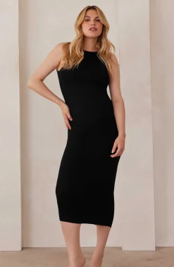 BUMPSUIT Soft Rib Boat Neck Midi Dress| Dresses