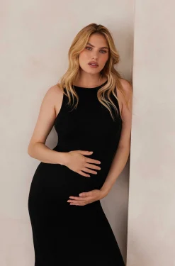 BUMPSUIT Soft Rib Boat Neck Midi Dress| Dresses