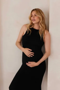 BUMPSUIT Soft Rib Boat Neck Midi Dress| Dresses