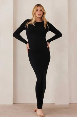 BUMPSUIT Soft Rib Maxi Long Sleeve Dress| Dresses