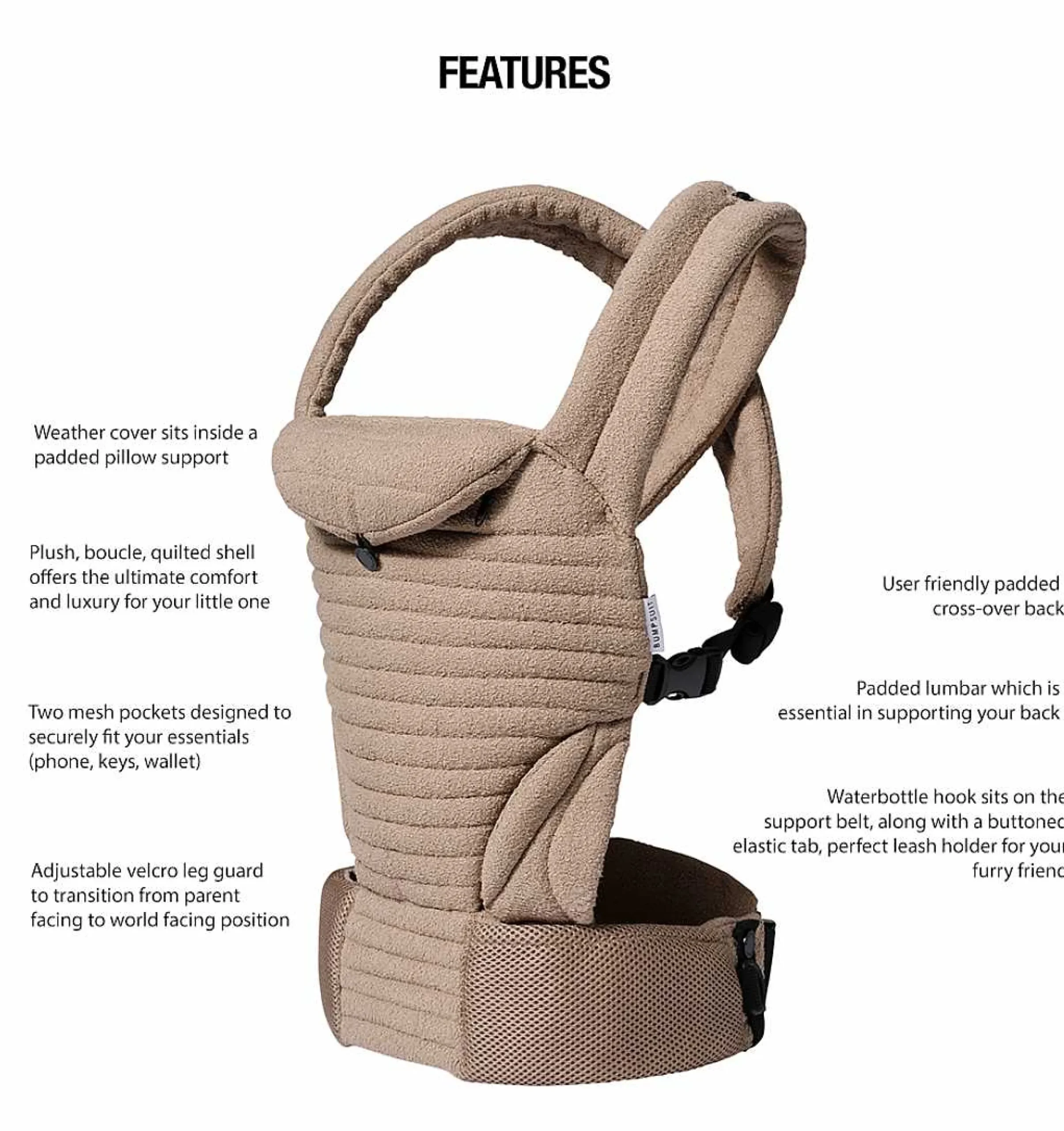 BUMPSUIT The Armadillo Baby Carrier - Oyster| The Armadillo
