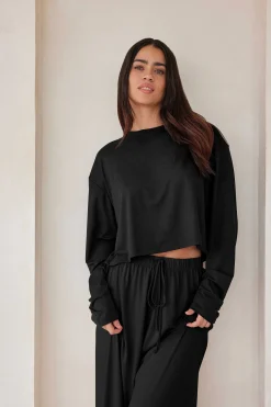 BUMPSUIT The Cloud Long Sleeve Crop Tee| Tops & Bodysuits